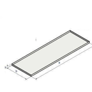 Versandmetall Roestvaststalen kuiphoeken gelast 1,5 mm h = 80 mm axb 750x750 mm buitengrond K320