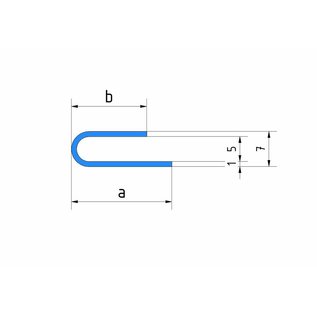 Versandmetall Klemmprofiel Klof 5mm roestvrij Staal axb 15x20mm dikte 1,0mm Lengte 1000mm buitenzijde geschuurd(grid320)