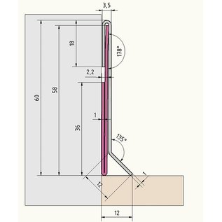 Versandmetall SLF6-1 Plinthe plinthe inférieure 10mm 1,0mm inox grain extérieur 320