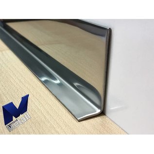 Versandmetall Binnenrandbescherming 3-voudig gevouwen Materiaaldikte 1,0 mm as 23 x 55 mm Lengte 2000 mm Binnen reflecterend, glanzend