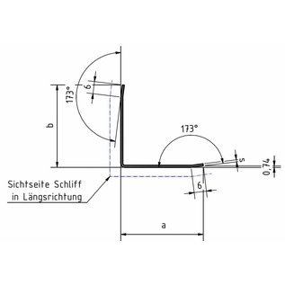 Versandmetall Corniere de protection moderne, pliée trois fois, pour murs, coins et arêtes, 50x50x1mm longueur 1250 mm surface brossé en grain320