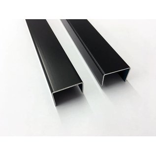 Versandmetall U-Profil aus Aluminium anthrazit (RAL 7016) gekantet bis Breite c= 35-60 mm und Länge 1500 mm