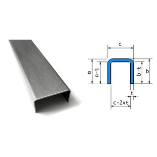 Versandmetall Plaque en acier inoxydable de 1,5mm (V2A 1.4301 - Meulage OD K320 - Axcxb 18x20x18mm Longueur 2.500mm