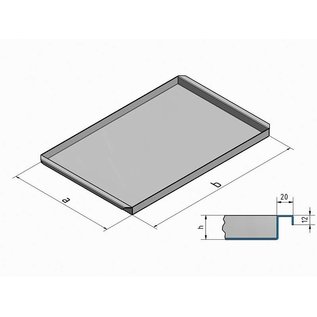 Versandmetall Baignoire en acier inoxydable R2 soudée Epaisseur du matériau 1.5mm longueur / profondeur (a) 250mm à l'extérieur du sol K320