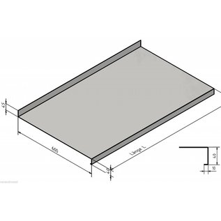 Versandmetall Edelstahl Arbeitsplatte Materialstärke 1,0 mm Tiefe 600mm, verschiedene Breiten,  Sichtseite geschliffen Korn 320