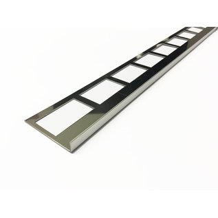 Versandmetall Fliesenleiste 1 Fliesenkante Fliesenprofil  Edelstahl 1,0mm, spiegelnd 2R (IIID)