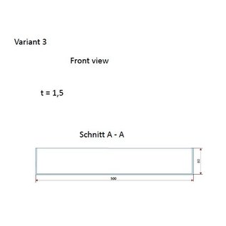 Versandmetall Roestvrijstalen kuip serie 1 hoeken dichtgelast en gekleurd, roestvrij staal 1,5 mm h = 80 mm axb 500x800mm EXTERNE grondverbinding K320 - Varianten selecteerbaar