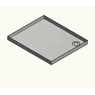 Versandmetall Roestvrijstalen douchebak, douchebak 1,5 mm, binnenkant slijpen K320, diepte vanaf 500 mm, breedte vanaf 600 mm, 1 of 2 afvoeropeningen, verschillende hoogtes