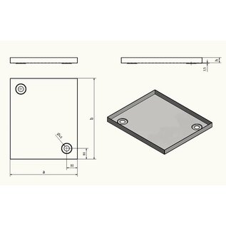 Versandmetall Edelstahl Duschwanne, Duschtasse  1,5mm, INNEN  Schliff K320, Tiefe ab  500 mm, Breite  ab  600 mm, 1 oder 2 Ablaufbohrungen, verschiedene Höhen