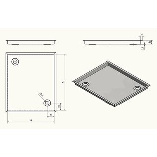 Versandmetall Receveur de douche en acier inoxydable, receveur de douche 1,5 mm, coupe INTERNE K320, profondeur à partir de 500 mm, largeur à partir de 600 mm, 1 ou 2 trous de drainage, différentes hauteurs