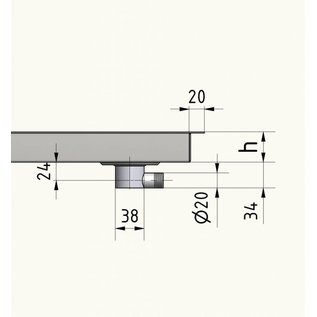 Versandmetall Receveur de douche en acier inoxydable, receveur de douche 1,5 mm, coupe INTERNE K320, profondeur à partir de 500 mm, largeur à partir de 600 mm, 1 ou 2 trous de drainage, différentes hauteurs