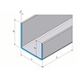 Versandmetall U-Profil ungleichschschenkelig t=1,5mm Maße Aussen a=21,5mm c=23mm b=11,5mm Länge 1500mm  Oberfläche Schliff Korn 320