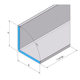 Versandmetall Angle en acier inoxydable bordé d'un seul pli axb 60x120mm longueur 2000mm