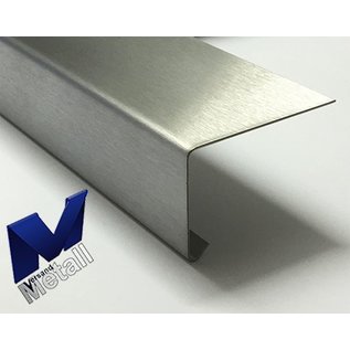 Versandmetall 14 lfdm [7x 2m] Angle 90 ° avec larmier à l'intérieur 1,0 mm, a = 100 mm b = 270 mm Longueur 2 000 mm, raccord à la terre extérieur K320