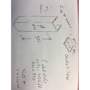 Versandmetall U-Profil gleichschschenkelig t=1,5mm Maße Innen a=90mm c=90mm b=90mm Länge 1000mm  1x Loch d40mm 1 Deckel lose Oberfläche außen Schliff Korn 320