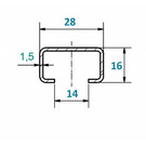 Versandmetall Profilé C petit 1,5mm H = 16mm largeur 28mm L = 1000 en acier inoxydable