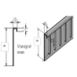 Versandmetall Parties supérieures pour butée de gravier en aluminium réglable en hauteur H = 80 mm L = 2000 mm - pliée à 90 °