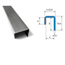 Versandmetall Profilé en U en acier inoxydable, bords irréguliers, dimensions intérieures axcxb 10x40x30 mm, finition de surface K320