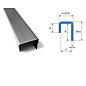 Versandmetall Profilé en U en acier inoxydable, bords irréguliers, dimensions intérieures axcxb 10x40x30 mm, finition de surface K320