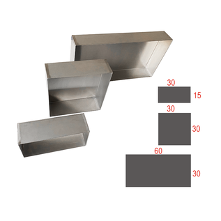 Versandmetall V4A Edelstahl Wandnische randlos { R1 } 1,5mm, INNEN  Schliff K320, verschiedene Maße