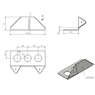 Versandmetall Stevige RVS hoekplank voor zeepdispensers, tandenborstels etc. van hoogwaardig RVS, ca. 100mm diep, eenzijdig geslepen (korrel 320) of IIID spiegelend, al naar gelang uw keuze: