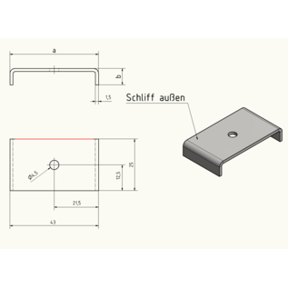 Versandmetall Clip U7-U7, kleine stukjes van 1,5 mm RVS 1 stuk gebroken correl 320