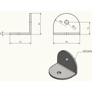 Versandmetall Dekowinkel , Kleinteile aus 2mm Aluminium Teile von Hand entgratet