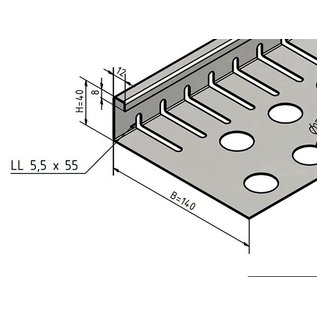 Versandmetall SPARSET bande de gravier petite - acier inoxydable 1.4301 - perforée - pliée à 90 °