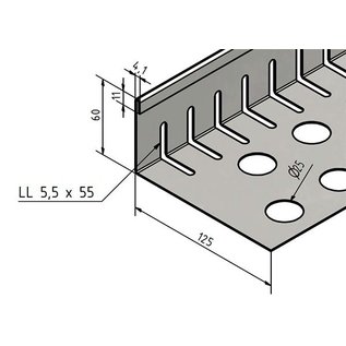 Versandmetall SPARSET Kiesfangleiste klein mit Falz - Edelstahl – Gelocht – 90° gekantet