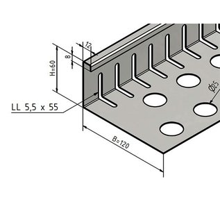 Versandmetall SPARSET Kiesfangleiste klein - Aluminium Al99,5 – Gelocht – 90° gekantet