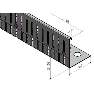 Versandmetall SPARSET Bandes de gravier aluminium réglable en hauteur Al99.5 hauteur 110-150mm - 90 ° plié