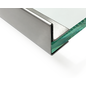 Versandmetall Edelstahl Glasdach-Regenrinne 26mm für ESG-Glas 25mm oder VSG Glas 25,76mm, 1.4301 aussen Schliff K320