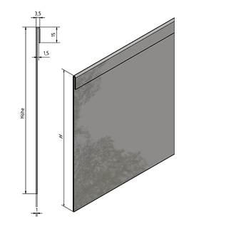 Versandmetall Sonderposten 1,5 m ( 1500 mm ) lange flexible Rasenkanten mit Falz Edelstahl 160 mm hoch