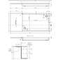 Versandmetall Edelstahl Duschwanne, 2-teilig { R4A }, Materialstärke 1,5mm, INNEN  Schliff K320, Maße 884,5x543mm (zzgl 30mm Rand), Höhe 80mm , 2 Ablaufbohrungen