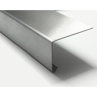 Versandmetall Angle inox 90° avec larmier intérieur 1,0 mm axb 100x50mm L jusqu'à 2500 mm coupe K320