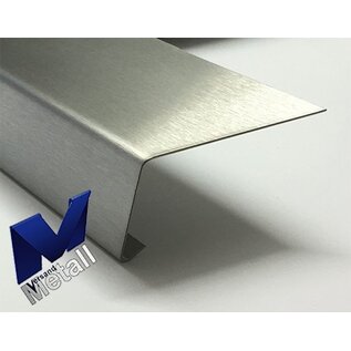 Versandmetall Aluminium hoek 110° met druiprand binnen 1.0 mm asb 150x50mm L tot 2500 mm