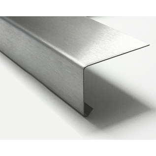 Versandmetall Aluminium hoek 90° met druiprand binnen 1.0 mm asb 150x50mm L tot 2500 mm