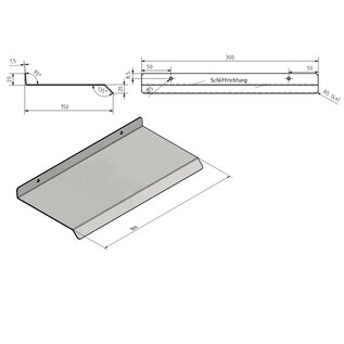 Versandmetall Wetterschutz, kleines Pultdach mit Abtropfkante aus geschliffenem Edelstahl für Schalter, Wallbox, Briefkasten.