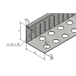 Versandmetall Bande de protection contre le gravier, petite perforation en aluminium anthracite (similaire à RAL 7016) hauteur 40-75mm