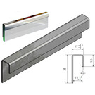 Versandmetall Profilé de bordure de verre 1,0 mm en acier inoxydable pour verre de 15 mm à bords inégaux - optique miroir 2R (IIID)