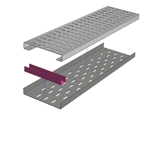 Versandmetall Onderdeel Bangkirai goot van 1,5mm, geborsteld RVS K320 voor afvoerkanalen inlaatbreedte 145mm