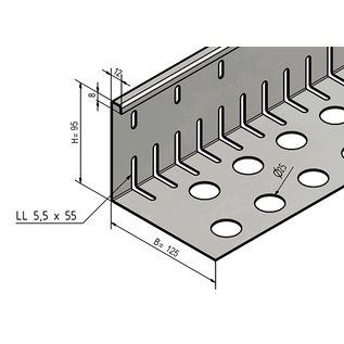 Versandmetall Grindkeringsprofiel Grindprofiel, groot geperforeerd Aluminium hoogte 80 - 120 mm