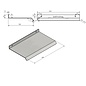 Versandmetall Wetterschutz, kleines Pultdach mit Abtropfkante aus 1,5mm starkem einseitig  Aluminium anthrazit für Schalter, Wallbox, Briefkasten.