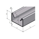 Versandmetall C-profiel, U-profiel met binnenrand RVS hoogte 20mm breedte 30 - 80mm lengte 2000 mm