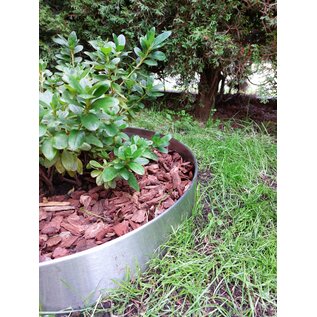 Versandmetall Anneau de plantation en acier inoxydable (V2A) en 2 parties, diamètre 1260 mm, bordure de pelouse ronde avec pli, anneau pré-cintré en demi-coquille, hauteur 20 cm