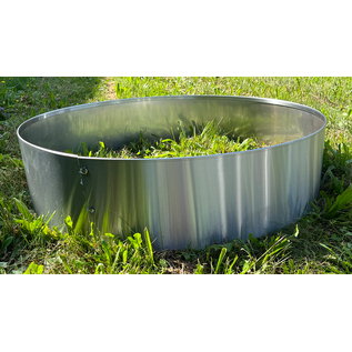 Versandmetall Anneau de plantation en acier inoxydable (V2A) en 2 parties, diamètre 1260 mm, bordure de pelouse ronde avec pli, anneau pré-cintré en demi-coquille, hauteur 20 cm