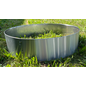 Versandmetall Anneau de plantation en acier inoxydable (V2A) en 2 parties, diamètre 1260 mm, bordure de pelouse ronde avec pli, anneau pré-cintré en demi-coquille, hauteur 20 cm
