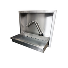 Versandmetall Edelstahl Klappwaschbecken 490x300mm, 2-teilig, Materialstärke 1,5mm, Wanne Aussen  Schliff, Einbauteil innen Schliff K320, (ohne Wassserhahn)