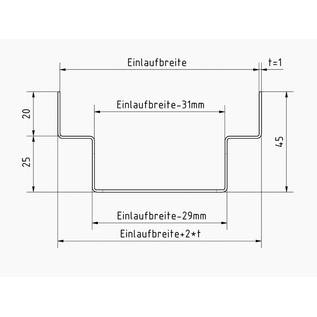 Versandmetall Entwässerungsrinne geschlossen Aluminium FormA1 Einlauf 90, 120, 140, 190mm