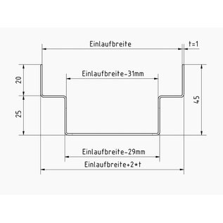 Versandmetall Edelstahl Entwässerungsrinne geschlossen  Form A  Einlauf 90 , 120, 140, 190mm